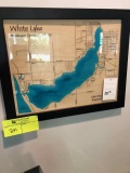 White lake map framed