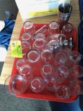 28 glasses 4 mixing cups and a tray