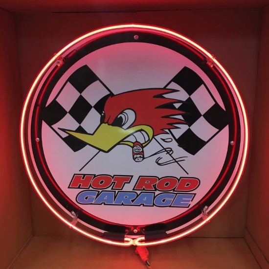 Stunning 24" Full Can Hot Rod Garage Single Band Custom Neon Sign, plugs into standard us 120 outlet