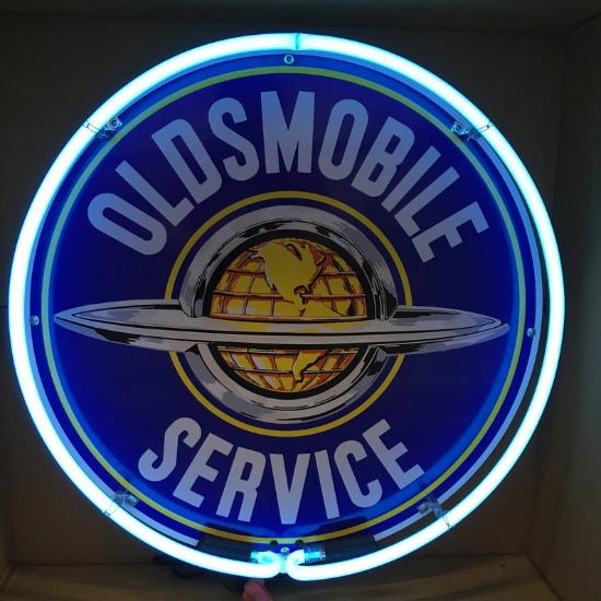 Impressive 24" Full Can Oldsmobile Single Band Custom Neon Sign, plugs into standard us 120 outlet