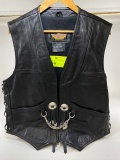 Harley Davidson Vest with Concho's & Chain Size Large