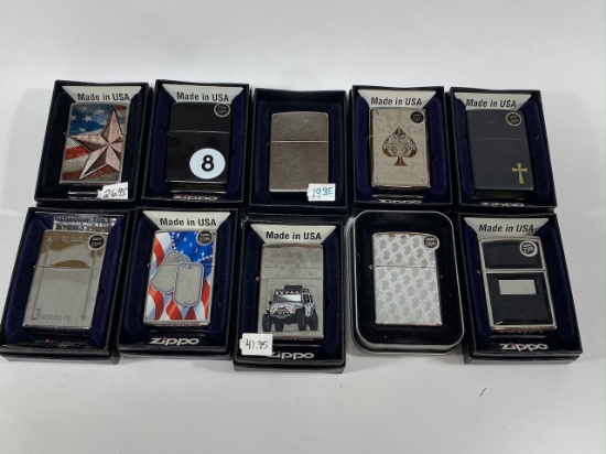 Zippo lighters. Estimated retail value $284.00