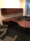 Wood desk and credenza