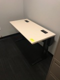 Desk and cabinet