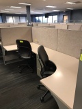 Office cubicle sections consisting Lot consisting of: 3 rows, 18 double sections of cubicles, 3 empt