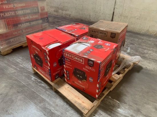 Lot of (3) Craftsman air compressor and (1) shopvac