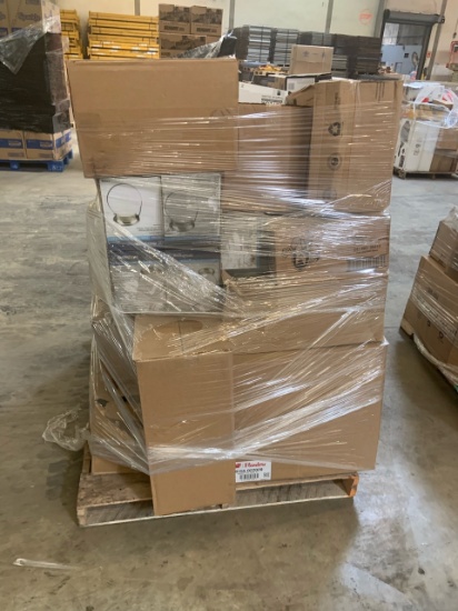 Pallet of mixed merchandise, to include but not limited to: Light fixtures, plumbing hardware, air f