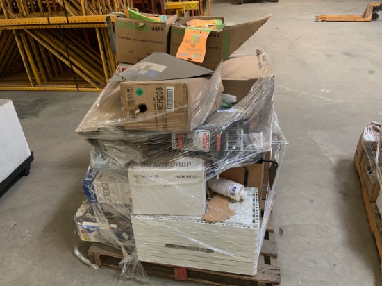 Pallet of mixed merchandise, to include but not limited to: window fans, scrub daisy, my pillow, she