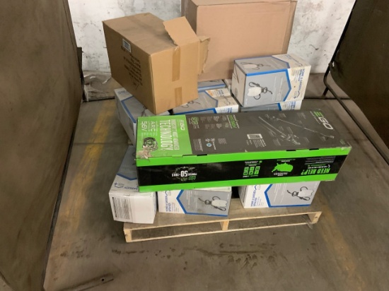 Pallet of mixed merchandise, to include but not limited to: Pump sprayers, Ego blower and weed eater