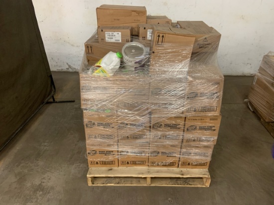 Pallet of mixed merchandise, to include but not limited to: Goof off Rust stain remover, paint and c