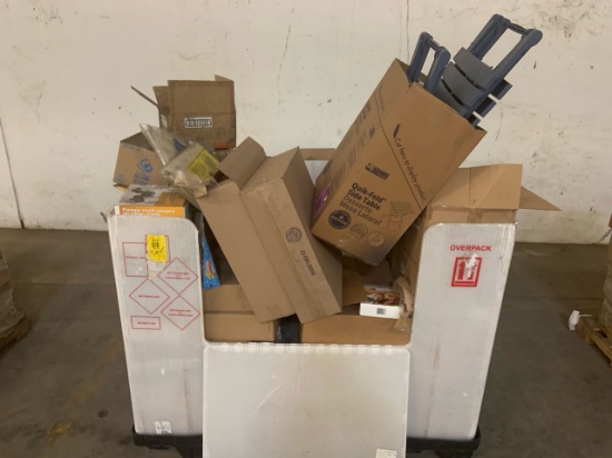 Pallet of mixed merchandise, to include but not limited to: utility pump, filters, dog treats, pump