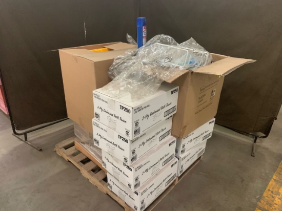 Pallet of mixed merchandise, to include but not limited to: Bathroom accessories, bath tissue, Flowe