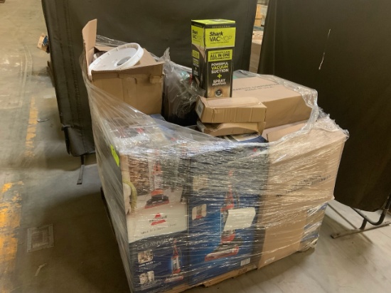 Pallet of mixed merchandise, to include but not limited to: Bissell Vacuum cleaners, buckets, 5 Gall