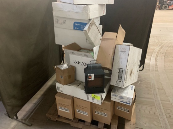 Pallet of mixed merchandise, to include but not limited to: Assorted air filters, LED Lanterns and m