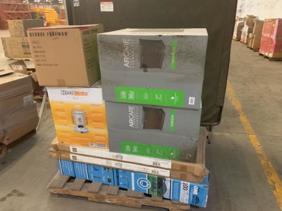 Pallet of mixed merchandise, to include but not limited to: Air Care Humidifier, 10' x10' tents (5),