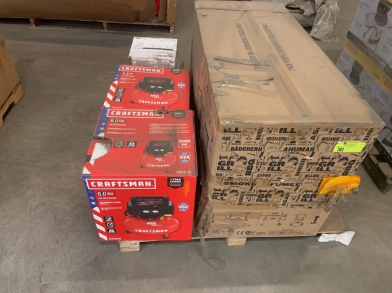 TRAEGER Grill TFB89BLE, (2) Craftsman  6.0 Air compressor and well pump