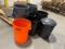 Lot of Assorted Trash Cans