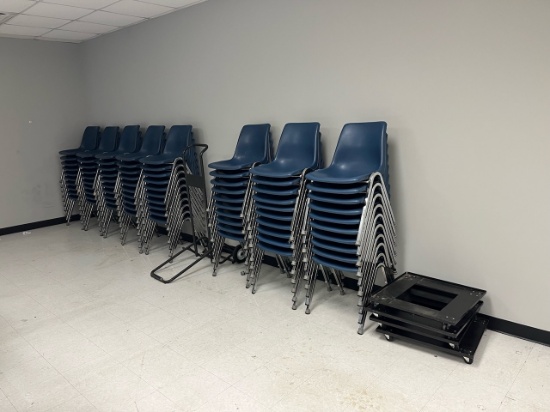 Stackable Blue Chairs