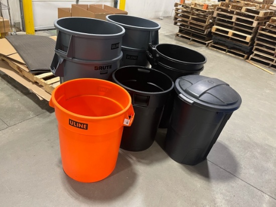 Lot of Assorted Trash Cans