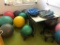 Assorted Yoga Balls and 3 Rolling Yoga Ball Seats