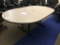 Racetrack Oval Conference Room Table; Grey Top w/Black Legs