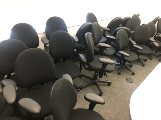 Steelcase Criterion Chair Black Fabric Mid-Back Task Chair With Adjustable Arms