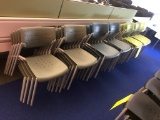 Stackable Plastic Guest Chairs; 20 Green, 14 Blue, 12 Grey
