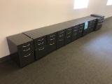 3-Drawer Dark Grey Pedestals (No Keys)