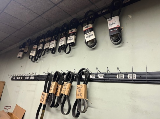 Automotive Belts ..Includes Belt Racks. If wanted, buyer removes Belt Racks.