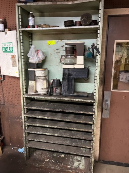 Metal Shelf with Contents