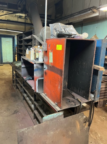 Bench with Blow Out Booth. Paint Booth, Paint, Heli Coil Kit, Shelving, Ducts