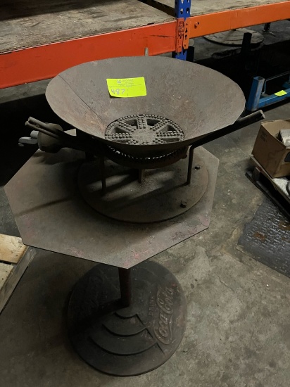 Propane Burner Mount on Vintage "Coca Cola" Stand