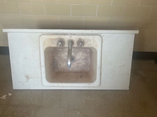 Loc: 12.9.  Sink (24"x15"x12") w/Faucet and Counter