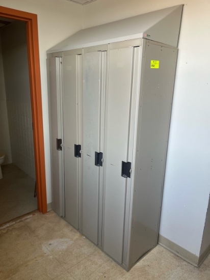 Loc: 12.8.  Lot of 4-Section Lockers 12"X18"X72"