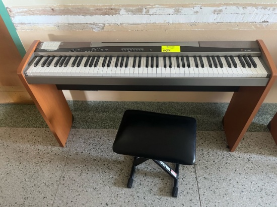 Loc: 12.8.  Casio Privia PX-100 Digital Piano Keyboard w/Bench (No Power Cord)