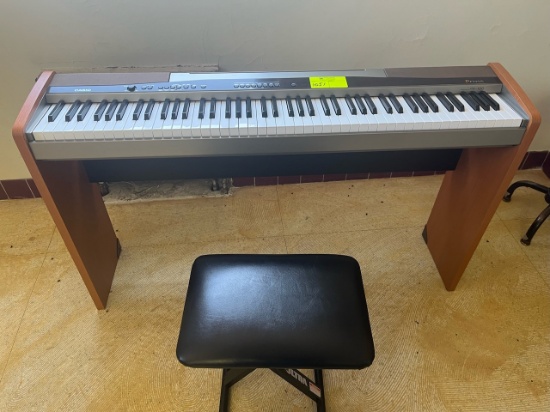 Loc: 12.8.  Casio Privia PX-100 Digital Piano Keyboard w/Bench (No Power Cord)