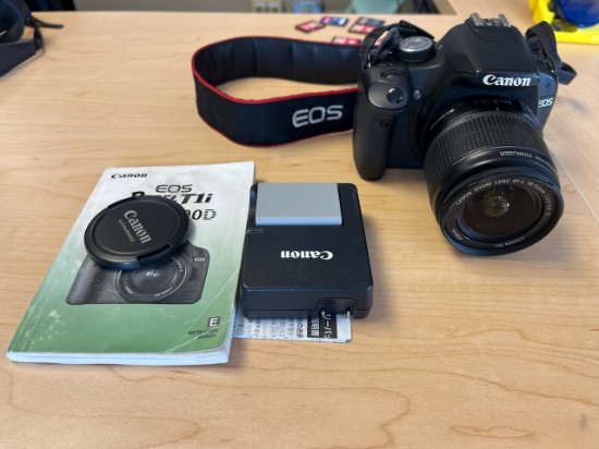 Loc: 12.6.  Canon EOS Rebel T1i EOS 500D Camera; Canon Zoom Lens EF-S 18-55mm; (2) Batteries and Cha
