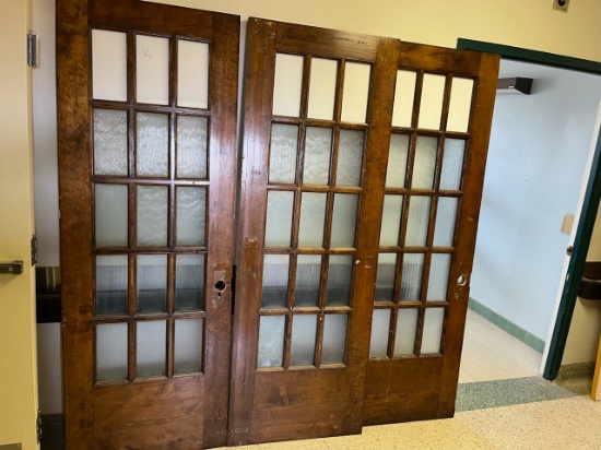 Loc: 12.5. Lot of (3) 15-Glass Panel Doors (29.5"X83.5")