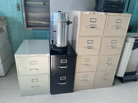 Loc: 12.5. Lot of (5) Asst'd File Cabinets, (1) 2-Door Metal Cabinet, (6) Folding Chairs, Cubicle Pa