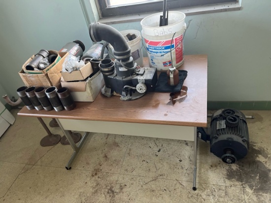 Loc: 12.5. Table with Contents to Include (3) Electric Motors and Pipe Fittings