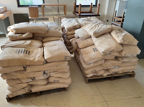 Loc: 12.5. Lot of (4) Pallets of White Star Clay Body 50LB Bags (Approx. 120 Bags Total)