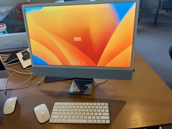 Loc: 12.2. Apple iMac 24" M1 Chip All in One Model: A2438 with Keyboard Serial: H4TJH0DUQ6X8. This l