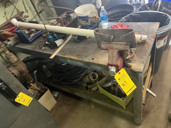 Loc: 3 Maint.  Work bench table 6'x2'x3' with Wilton bench vise