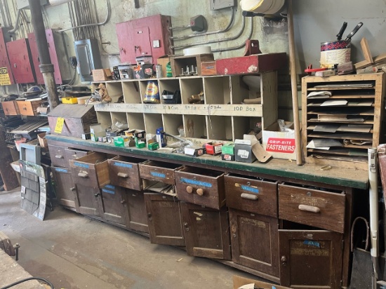 Loc: 3 Maint.  Lot of misc. items to include but not limited to; shelf brackets, files, stencils, ca