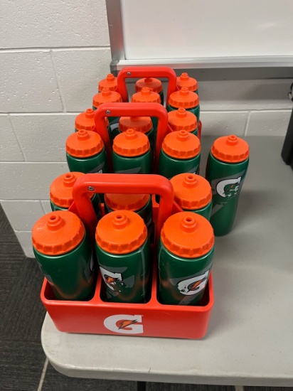 Loc: FH. Lot of (18) Gatorade Water Bottles w/ carriers