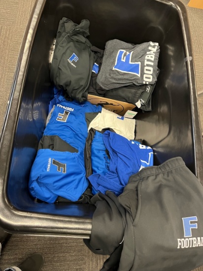 Loc: FH. Lot of Assorted used & new Men's Athletic Wear (cube truck/cart not included)