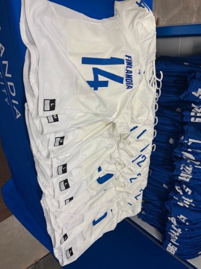 Loc: FH. Finlandia On-Field Football Jersey, by Nike Assorted Sizes. Numbers 14, 15, 18, 19, 21, 22,