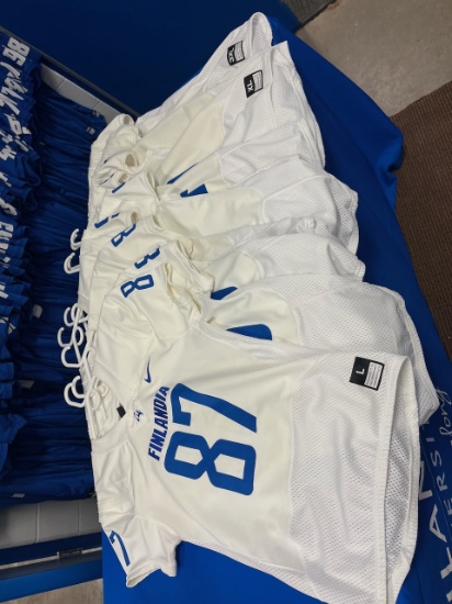 Loc: FH. Finlandia On-Field Football Jersey, by Nike Assorted Sizes. Numbers 87, 88, 89, 90, 91, 93,