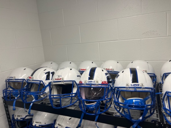 Loc: FH. Assorted Adult Football Helmets by Riddell / Schutt ( Size & Face Guard)