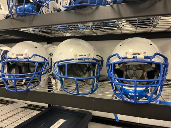 Loc: FH. Assorted Adult Football Helmets by Riddell / Schutt ( Size & Face Guard)